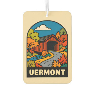 Désodorisant Pour Voiture Paysage du Vermont Vintage voyage rétro Pittoresqu