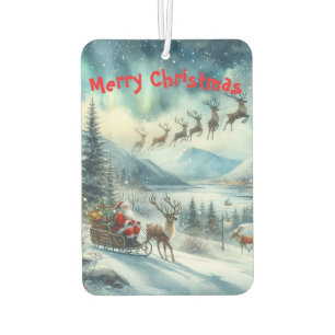 Désodorisant Pour Voiture Père Noël avec rennes à Noël