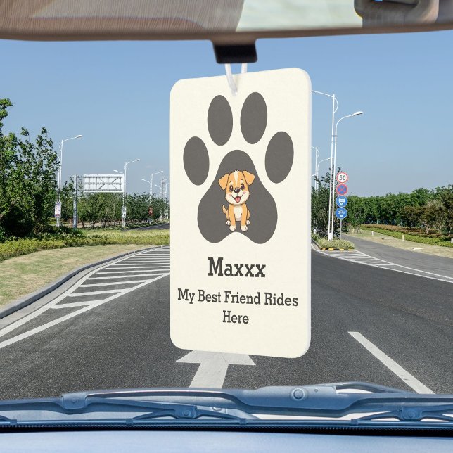 Désodorisant Pour Voiture Personalized Modern Elegant Funny Pet Paw Dog Name (Créateur téléchargé)