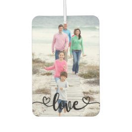 Désodorisant Pour Voiture Photo de famille Amour superposition et bois rusti