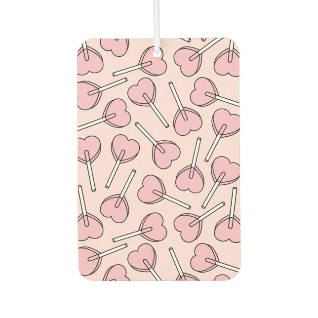 Désodorisant Pour Voiture Pink Lollipops, Heart Lollipops, Lollipop Pattern (Devant)