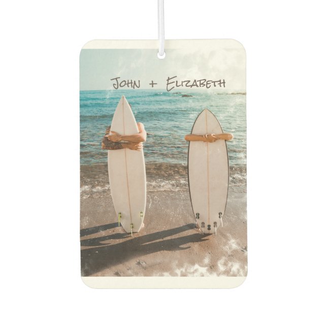 Désodorisant Pour Voiture Plage tropicale,planche de surf (Devant)