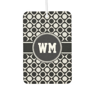 Désodorisant Pour Voiture Points & Carrés / noir blanc + vos idées