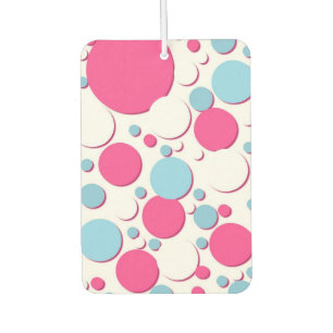 Désodorisant Pour Voiture Pois bleu rose et blanc