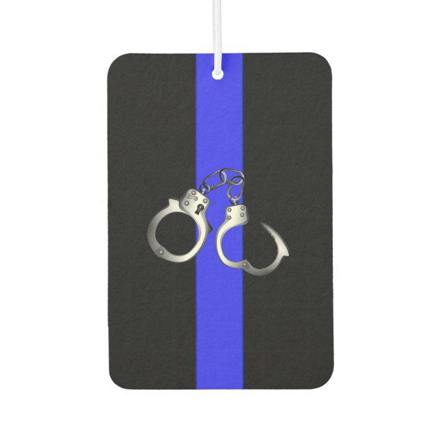 Désodorisant Pour Voiture Police menottes mince Ligne bleue (Devant)