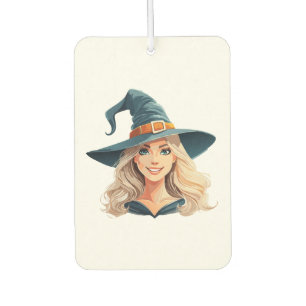 Désodorisant Pour Voiture Portrait de sorcière de Halloween en dessin animé