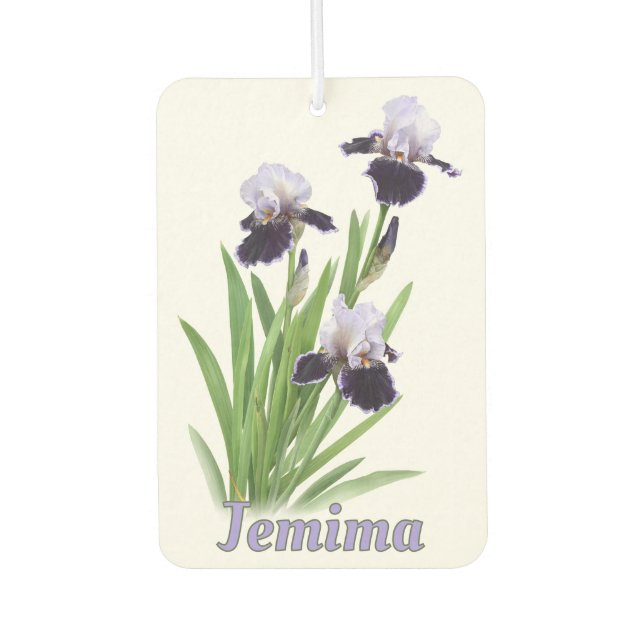 Désodorisant Pour Voiture Purple Iris Trio Art Botanique Personnalisé (Devant)