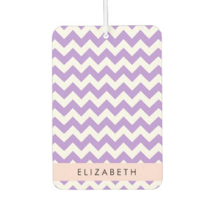 Désodorisant Pour Voiture Purple Zigzag, Purple Chevron, Votre Nom