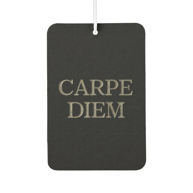 Désodorisant Pour Voiture Rafraîchiseur d'air de voiture noire Carpe Diem (Devant)