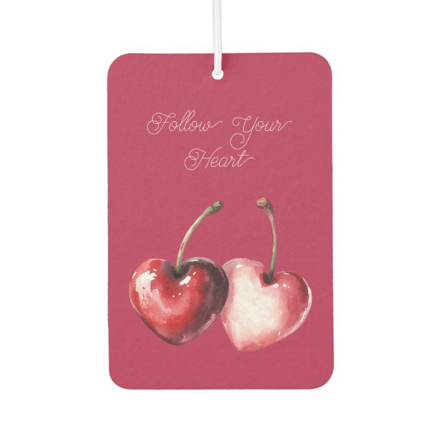 Désodorisant Pour Voiture Red Cherry Hearts (Devant)