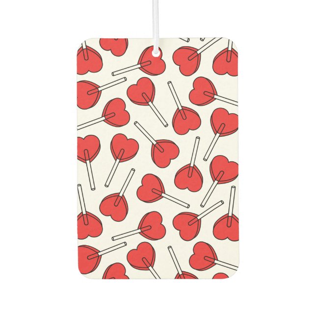 Désodorisant Pour Voiture Red Lollipops, Heart Lollipops, Lollipop Pattern (Devant)