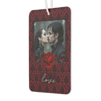 Désodorisant Pour Voiture Rose de Damas rouge gothique