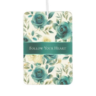 Désodorisant Pour Voiture Rose Florale Crème Verte Sarcelle Romantique
