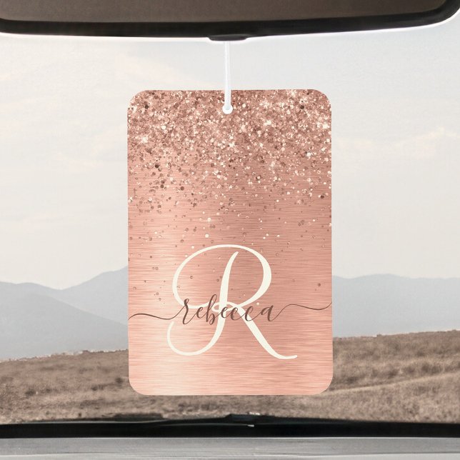 Désodorisant Pour Voiture Rose Gold brossé Parties scintillant métallique No (Créateur téléchargé)