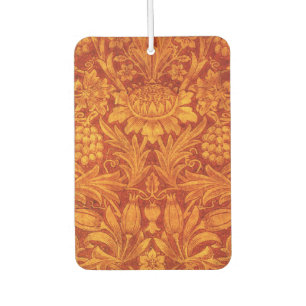 Désodorisant Pour Voiture Rouge floral et jaune doré Wm Morris