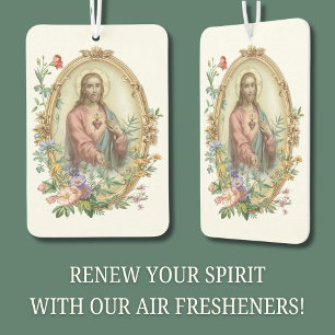 Désodorisant Pour Voiture Sacré Coeur de Jésus Traditionnel Catholique