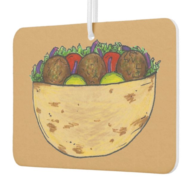 Désodorisant Pour Voiture Sandwich Falafel Pita farci Alimentation méditerra (Gauche)
