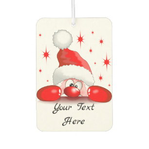 Désodorisant Pour Voiture Santa Cartoon Cute Peeking Character © BluedarkArt