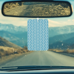 Désodorisant Pour Voiture Seigaiha, Vagues, Japonais, Bleu et Blanc