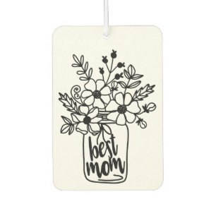 Désodorisant Pour Voiture Silhouette florale noire