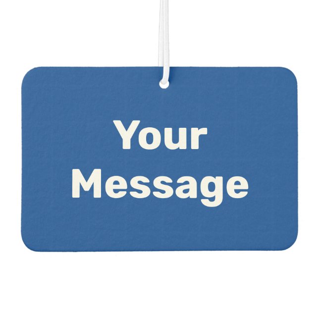 Désodorisant Pour Voiture Simple bleu et blanc Votre message Modèle texte (Devant)