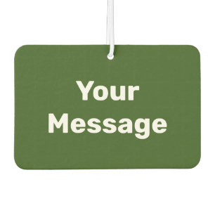 Désodorisant Pour Voiture Simple vert et blanc Votre message Modèle texte