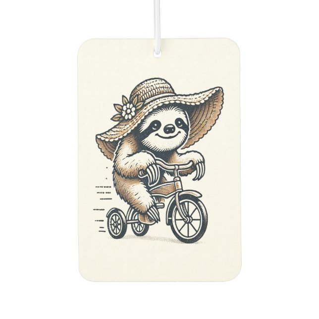 Désodorisant Pour Voiture Sloth Riding Bike (Devant)