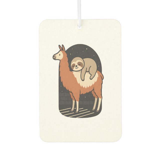Désodorisant Pour Voiture Sloth Riding Llama (Devant)