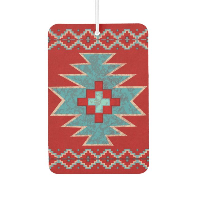 Désodorisant Pour Voiture Southwest Mesas Turquoise et Red Design (Devant)