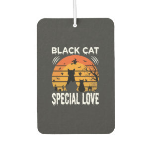 Désodorisant Pour Voiture Spécial Chat Noir Halloween Amour Design Gothique