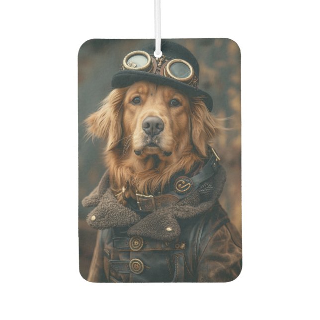 Désodorisant Pour Voiture Steampunk Chien drôle Cadeau Air Freshener (Devant)