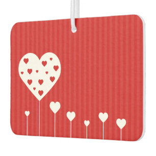 Désodorisant Pour Voiture Sweet Lovely Romantique Rouge Coeurs blancs