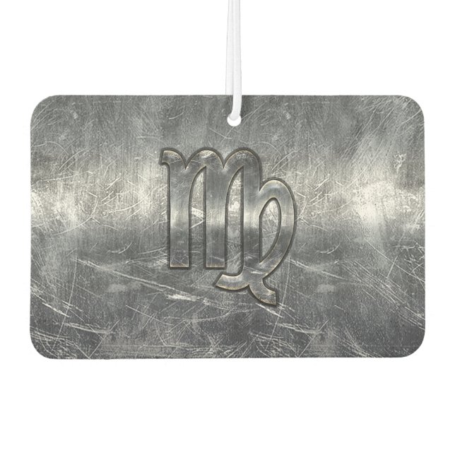 Désodorisant Pour Voiture Symbole Virgo Zodiac Argent Style désaffecté (Devant)