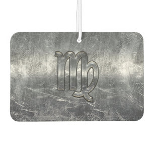 Désodorisant Pour Voiture Symbole Virgo Zodiac Argent Style désaffecté