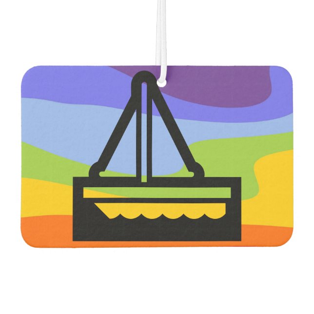 Désodorisant Pour Voiture Symboles simples - BATEAU À VOILE + vos idées (Devant)