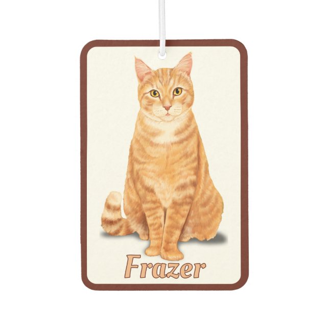 Désodorisant Pour Voiture Tabby Gingembre Orange Chat Personnalisé (Devant)