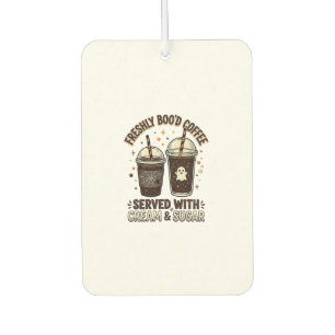 Désodorisant Pour Voiture Tasse fantôme Halloween Café Fraîchement Infusé