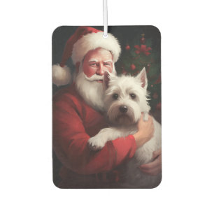 Désodorisant Pour Voiture Terrier West Highland White Père Noël Noël