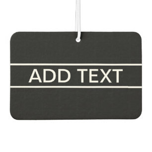 Désodorisant Pour Voiture Texte personnalisable Bold Modern Black & White