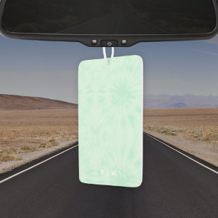 Désodorisant Pour Voiture Tie Dye Monogramme vert de menthe pastel