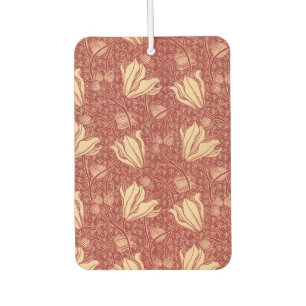 Désodorisant Pour Voiture Tissu textile rouge botanique fleur de lys inspiré