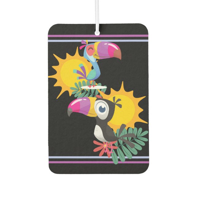 Désodorisant Pour Voiture Toucans tropicaux double face (Devant)