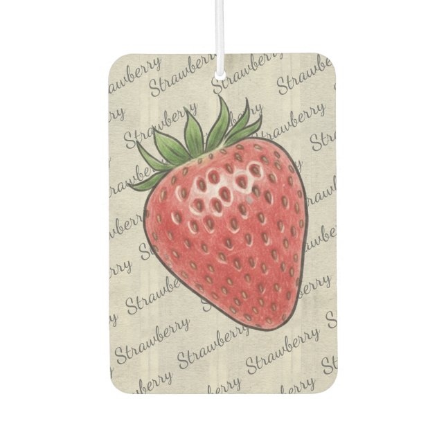 Désodorisant Pour Voiture Trendy script pattern Natural wood Strawberry Chic (Devant)
