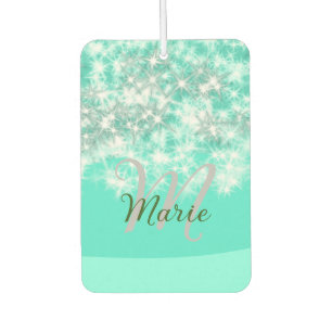 Désodorisant Pour Voiture Turquoise turquoise agate aqua monogramme ajouter