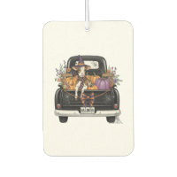 Vache Highland Halloween avec camion