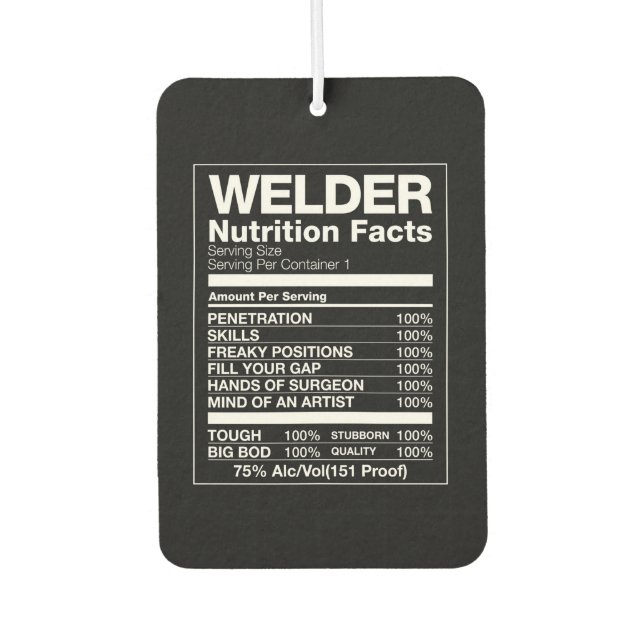 Désodorisant Pour Voiture Valeurs nutritionnelles des soudeurs (Devant)