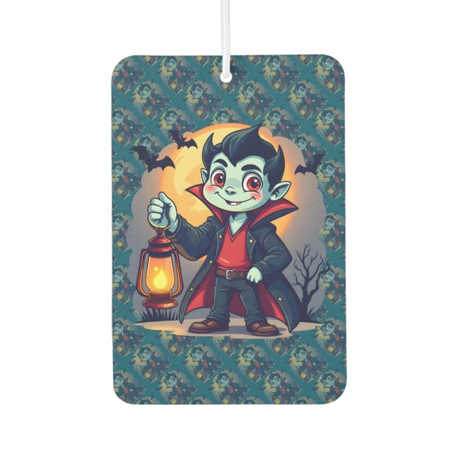 Désodorisant Pour Voiture Vampire mignon avec Lantern Kawaii Halloween (Devant)