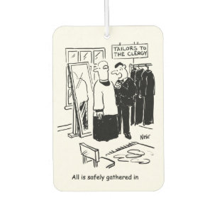 Désodorisant Pour Voiture Vicar a une caricature de l'église cassock Fitting