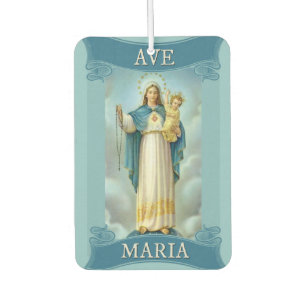Désodorisant Pour Voiture Vierge Marie béni avec le chapelet de Jésus
