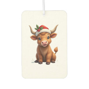 Désodorisant Pour Voiture Vintage Noël Vache des Highlands Mignonne Ferme de